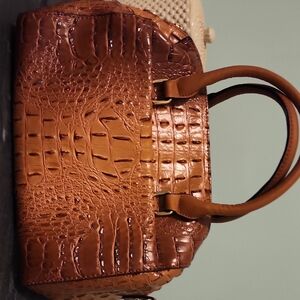 Elegant Brown Crocodile-Embossed Women's Handbag (D-22)
